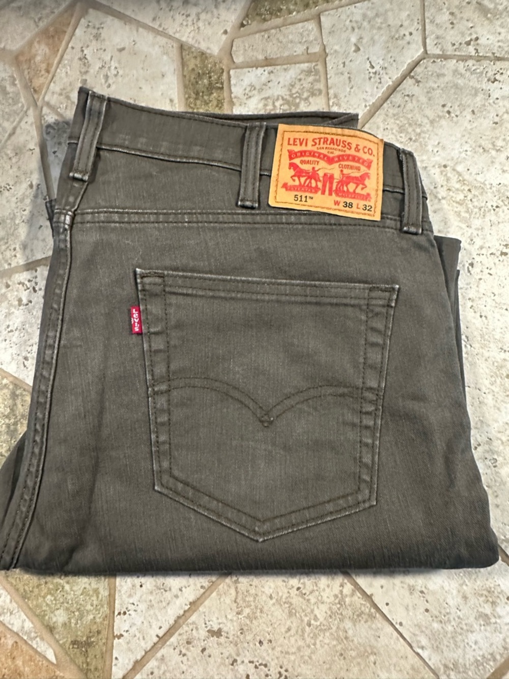 Levi's Men's 511 Slim Straight Jeans - 38x32 Olive green/Charcoal